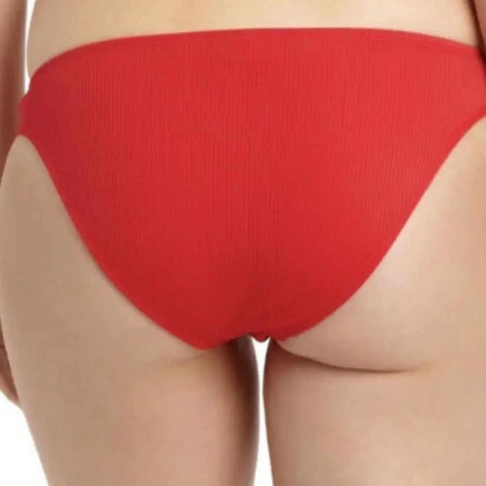 California Waves red ribbed bikini swim bottom Lg